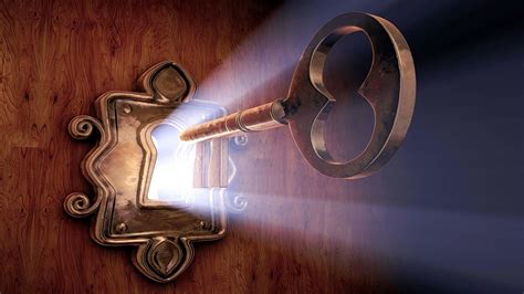 Light Key Metal Door Lock Illustration Glow Glorious 1080p