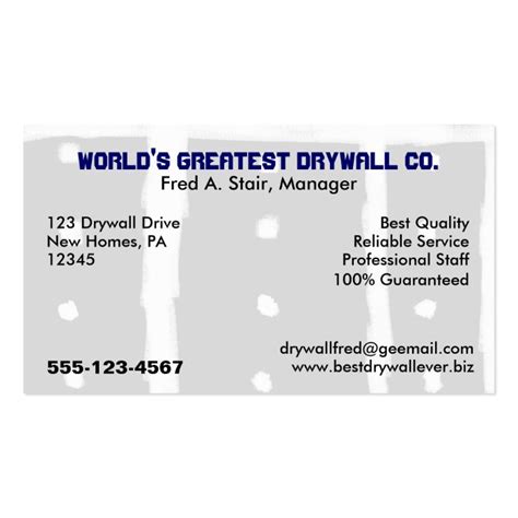 Drywall Business Card Zazzle