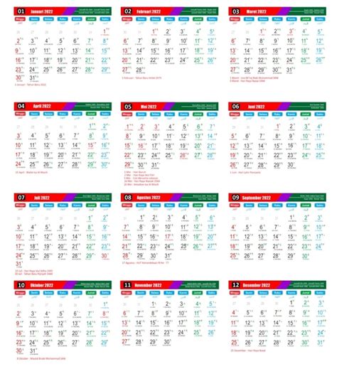 Kalender 2022 Lengkap Dengan Hari Libur Dan Cuti Bersama Nasional Bisa