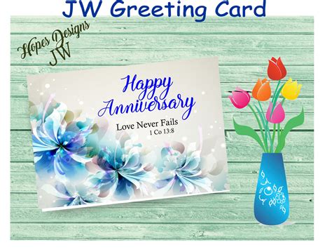 Jw Tsanniversary Greeting Cardabstract Floral Designjw