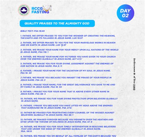 Rccg 30 Days Fasting And Prayer November 2019 Prayer Guide Perspective