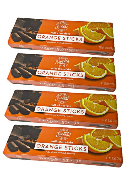 Sweets Milk Chocolate Orange Sticks 105oz Boxpack Of 4 Boxes