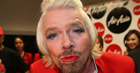 Virgins Richard Branson Loses Bet Serves Fliers In Drag