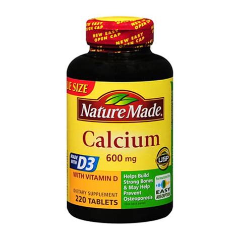 Nature Made Calcium 600 Plus D Tablets 220 Ea