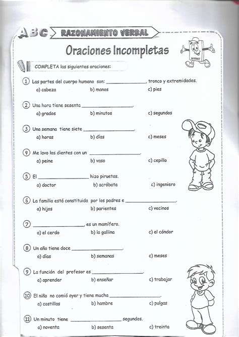 Razonamiento Verbal Cuarto Grado De Primaria Fichas Images Cloobx