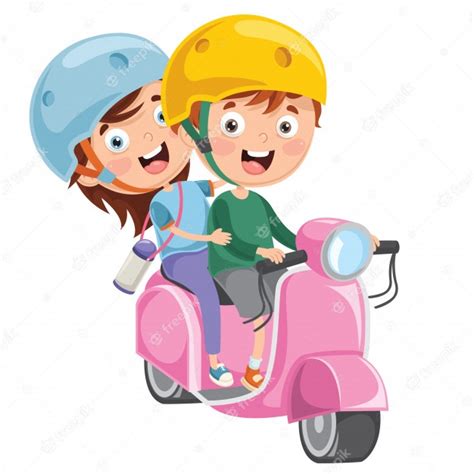 Premium Vector Vector Illustration Of Kid Riding Motorcycle