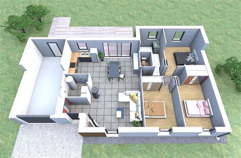 Plano De Casas Con 3 Dormitorios Y Garaje