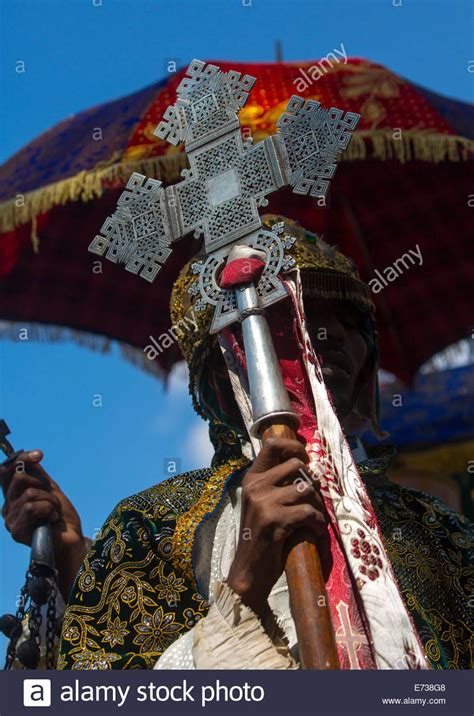 Stock Photo Ethiopian Orthodox Priest Holding A Cross During The