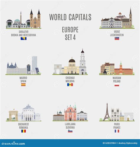 World Capitals Stock Vector Image 62832984