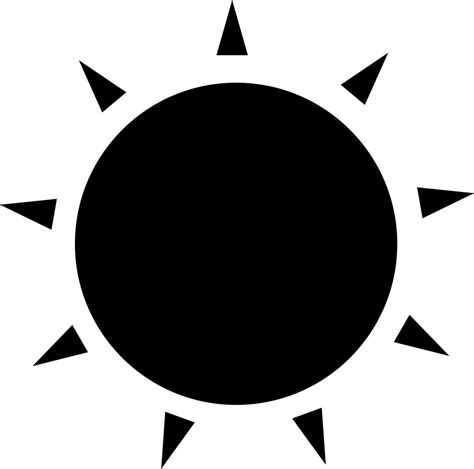 Sun Black Circular Shape With Small Rays Of Triangles Sun Silhouette