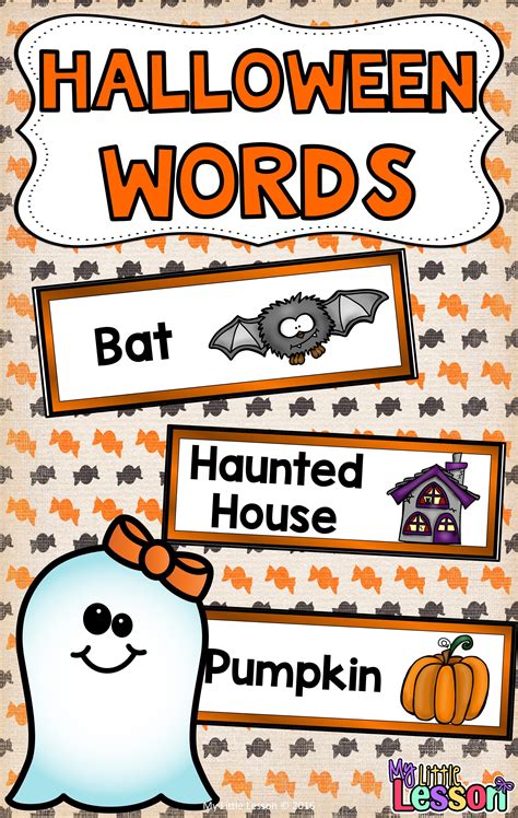 Halloween Word Cards Halloween Word Work Halloween Words Halloween