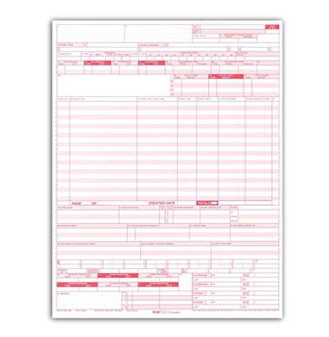 Ub 04 Cms 1450 Health Hospital Insurance Claim Form
