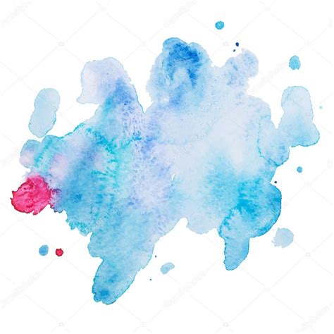 Abstract Watercolor Aquarelle Hand Drawn Colorful Drop Splatter Stain