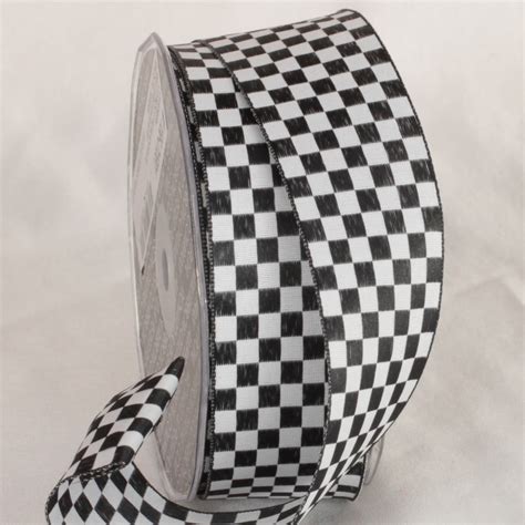 Black And White Checkered Wired Craft Ribbon 15 X 54 Yards Walmart