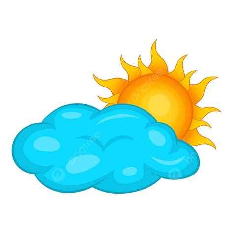 Cartoon Sun With Clouds