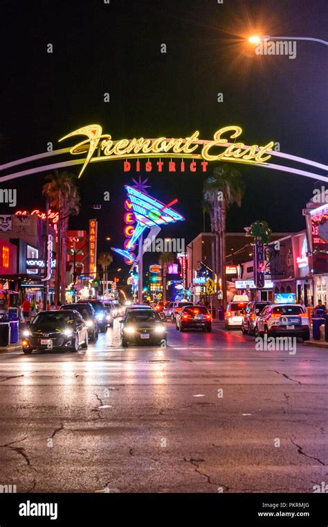 The Entrance To Famous Fremont Street In Las Vegas Nevada With Neon