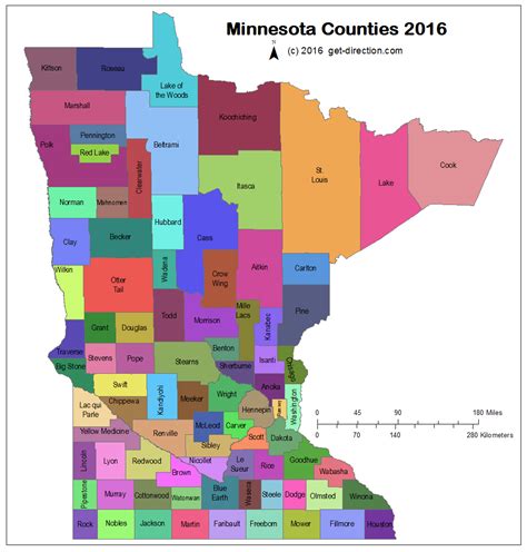 Minnesota County Map Printable