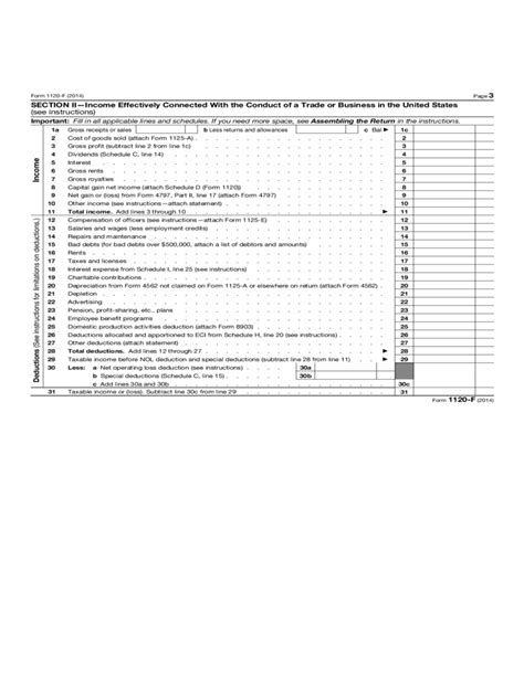 Form 1120 F Us Income Tax Return Of A Foreign Corporation 2014