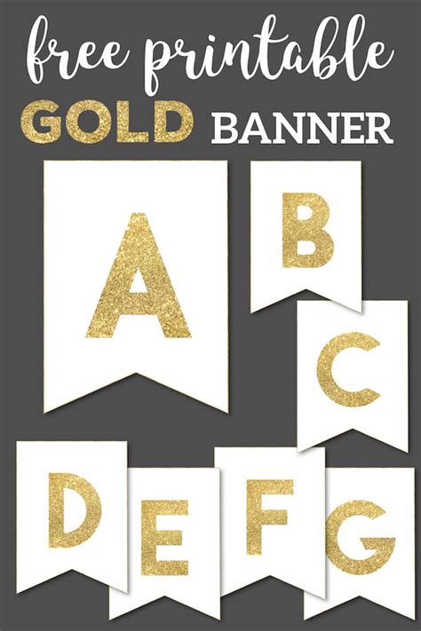 Gold Free Printable Banner Letters Paper Trail Design Printable Banner