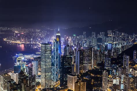 Hong Kong Night View From The Peak Hong Kong Night View Fr Flickr
