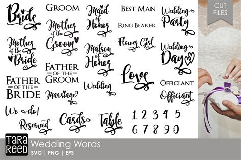 Wedding Words Bridal Svg And Cut Files For Crafters