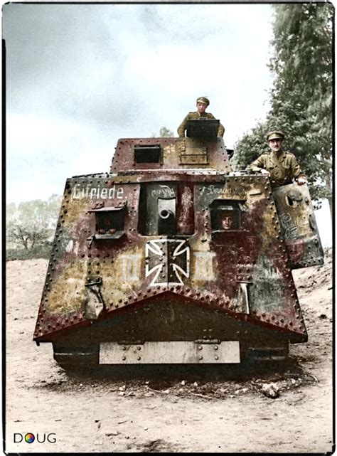 German Tank Wwi Colorized History Ww1 History Military History Ww1