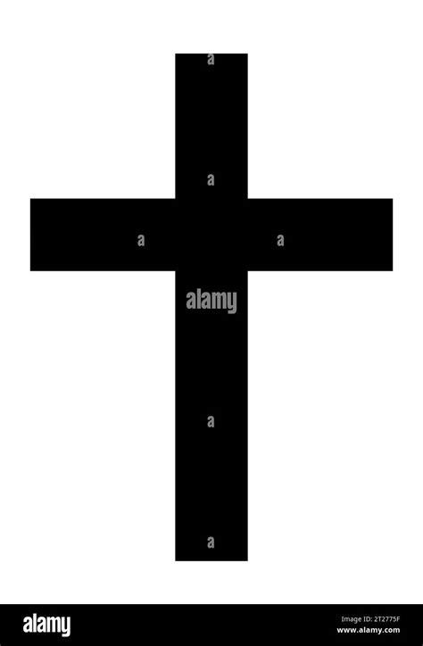 Christian Cross Black And White Vector Silhouette Illustration Of