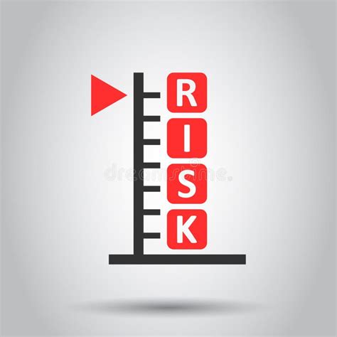 Risk Level Icon In Flat Style Result Vector Illustration On Black