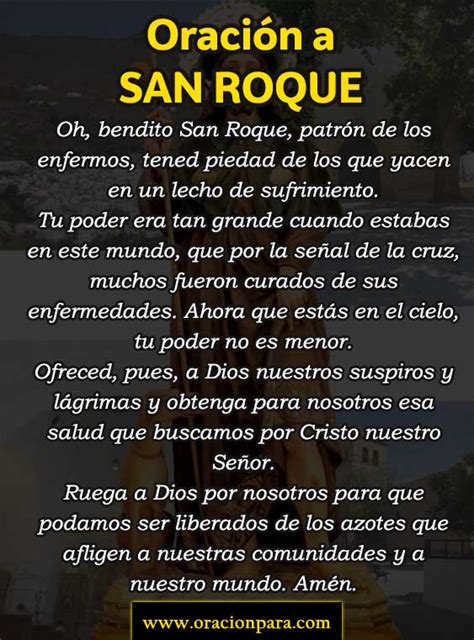 Oración A San Roque Para Casos Desesperados De Salud Novena Y Más 2022