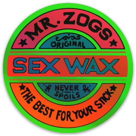 mr zog s sex wax holographic red blue w neon green die cut round sticker ebay