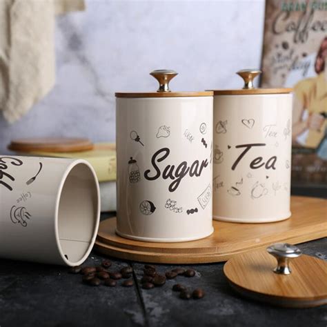 3pcs Retro Tea Coffee Sugar Kitchen Storage Container Canisters Jars P