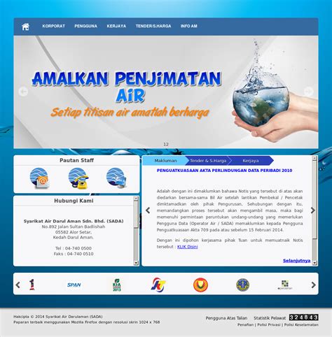 Lembaga air perak is here to serve you, check their contact details such as phone number, website and email here in this page. Semak Bil Air Online Sada