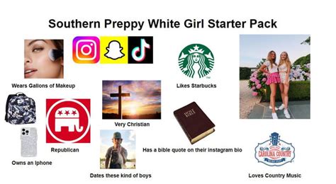 Southern Preppy White Girl Starter Pack 9gag