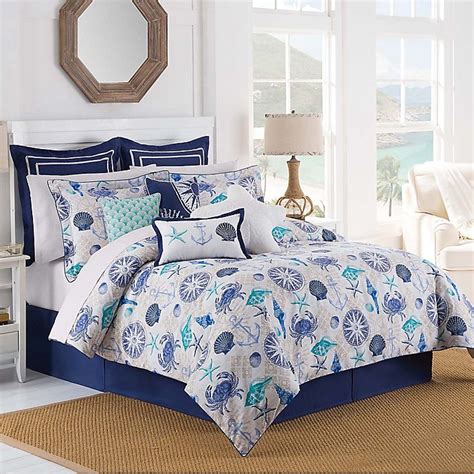 Refresh your bedroom with the coastal style of the cape cod comforter set from madison park. Williamsburg Barnegat Coastal Comforter Set in Blue | Bed ...