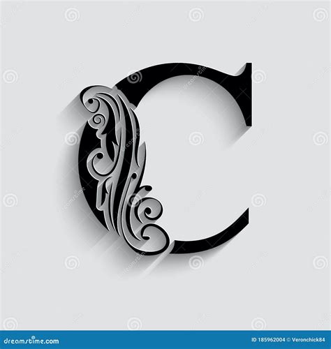 Beautiful Set Of Capital Letters Vintage Victorian Style Font With A