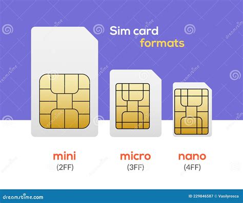 Sim Card Nano Chip Micro Simcard Isolated Mini Size Vector Icon Stock