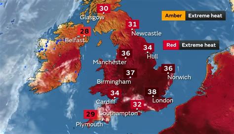 Met Office Red Heat Warning 40°c Weather Forecast In The Uk Latest