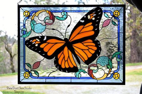 Monarch Butterfly Digital Pdf Etsy In 2021 Stained Glass Butterfly Stained Glass Window