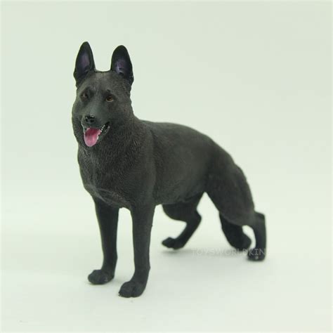 16 Scale Black German Shepherd Dog Figurine Pet Model Toy For Etsy