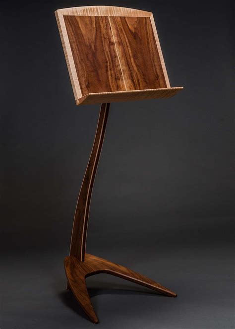 Wm Music Stand In Walnut With Curly Maple Binding Music Stand Music