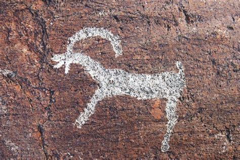 Petroglyphs Or Rock Paintings In Mongolia Mongolia