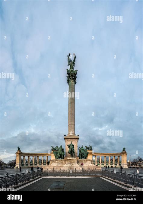 Millennium Monument In Heroes Square In Budapest Hungary This Square