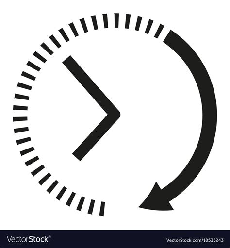 Clock Icon Black And White Arrows Royalty Free Vector Image