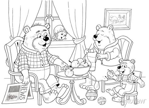 Goldilocks And The Three Bears Coloring Pages Preschool