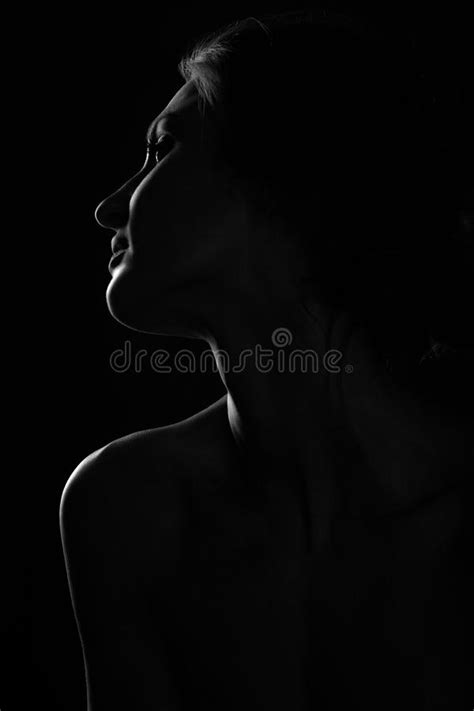 Black And White Profile Portrait Of Female In Back Ligt Art Photography