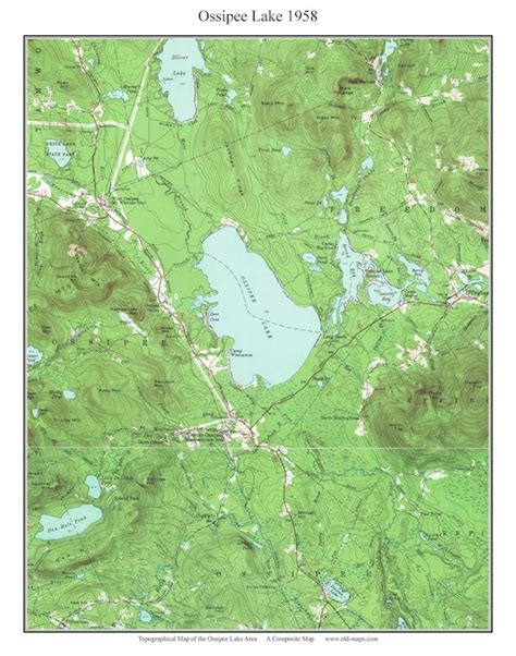 Ossipee Lake 1958 Old Topographic Map By Usgs Custom Etsy