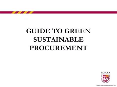 Ppt Guide To Green Sustainable Procurement Powerpoint Presentation