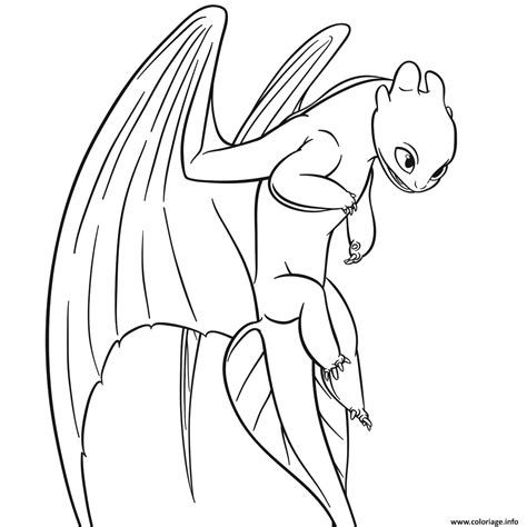 Light fury is a beautiful curious dragon. Coloriage Light Fury Dragon - JeColorie.com