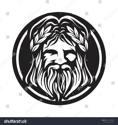 Zeus Greek God Head Logo Illustration Stock Vector Royalty Free