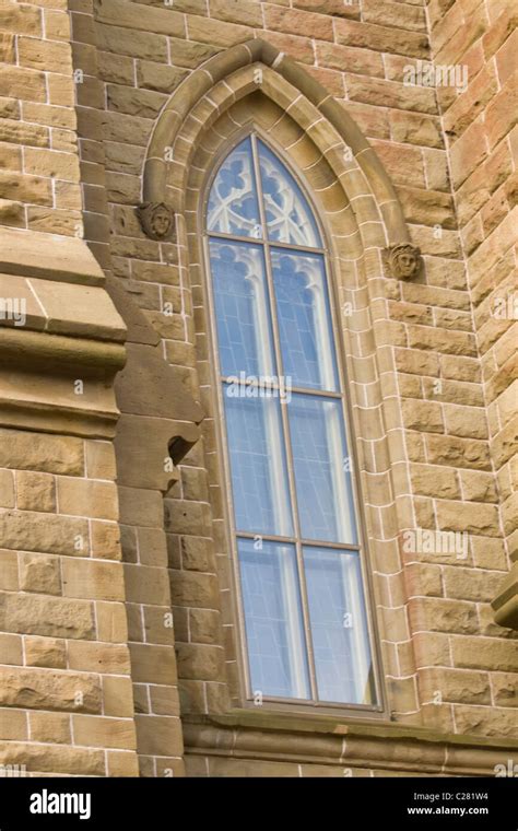 Architectural Details Of Gothic Style Arched Window Saint Dunstans